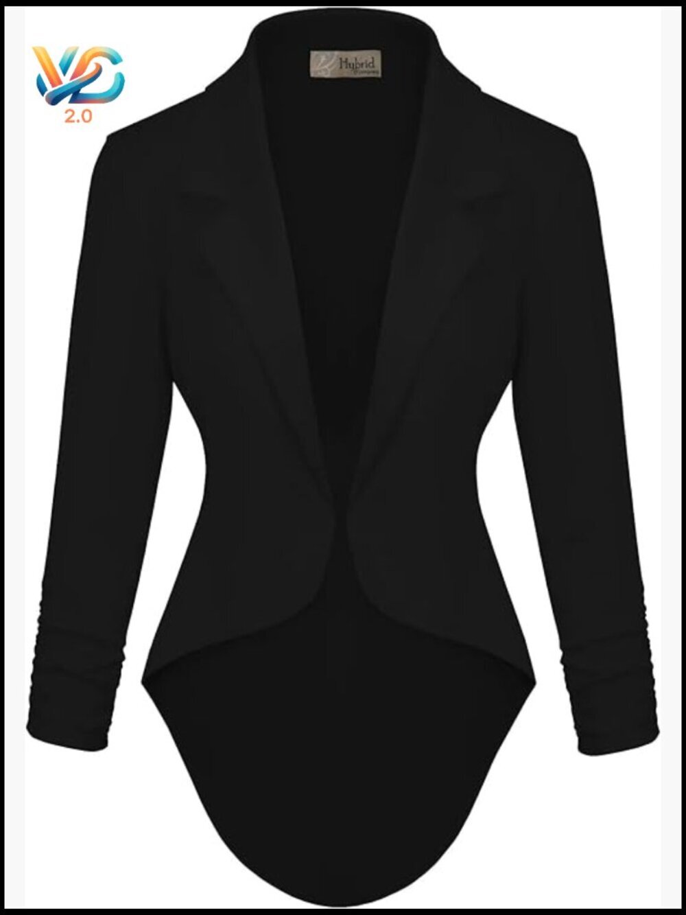 High Low Blazer Jacket for Women, Ponte Roma Fabric, Business Casual